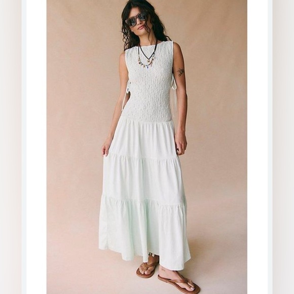 Free People Free-est NWT Sterling Maxi Pink long cotton blend dress size M - Picture 1 of 7